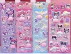 サンリオ　4枚セット♡桃シール　マシュマロシール　メロクロ　シナモンのサムネイル