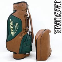 希少‼ JAGUAR ジャガー レザー キャディバッグ ゴルフバッグ - メルカリ