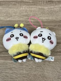 [장미 판매 가능] 치이카와 벌 꿀벌 봉제 인형 마스코트 2 종 세트