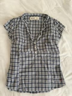 Hollister チェック柄 半袖ブラウス XSのサムネイル