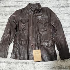 新品】年代物タグ付きBACK NUMBER羊革レザージャケットLサイズブラウン 