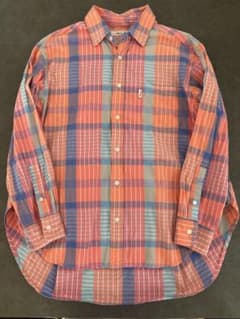 美品】Allumer アリュメール チェック柄 長袖シャツ オレンジ系 - メルカリ