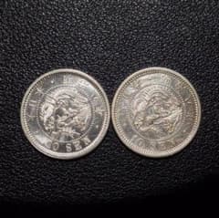 竜10銭銀貨 明治8年 PL様の軽い磨き品のサムネイル