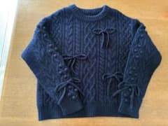美品✨ ジプソフィア ケーブルニット ウール プルオーバー リボン付