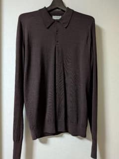 JOHN SMEDLEY ブラウン ポロニット Lサイズ