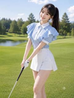 韓国 ゴルフウェア レディース セットアップ 半袖 シャツスカート 新品のサムネイル