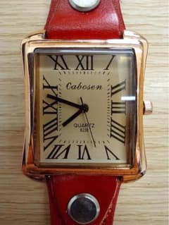 Cabosen スクエア クォーツ 腕時計 レッドレザーベルトのサムネイル