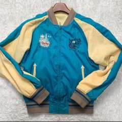 美品 XL相当 ディーゼル リバーシブル ブルゾン スカジャン 2way ブルー 美品 XL相当 ディーゼル リバーシブル ブルゾン スカジャン 2way