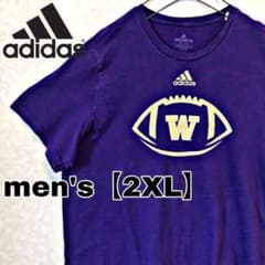 【adidas】 アメフトロゴ　Tシャツ　ビッグサイズ　紫のサムネイル