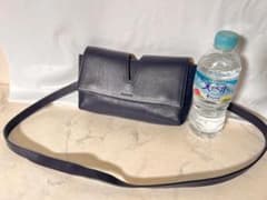 美品 JIL SANDER レザー ショルダーバッグ ネイビー スムースレザー 美品 JIL SANDER レザー ショルダーバッグ ネイビー スムースレザー