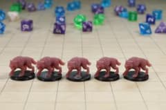 ウルフ 5体セットモンスター（D&D・TRPG用）3Dプリント ミニチュアのサムネイル