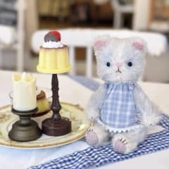 空色のねこちゃん アーティストベア 海外作家 ハンドメイド ぬいぐるみのサムネイル