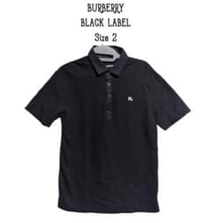 BURBERRY BLACK LABEL ポロシャツ ブラック サイズ2 - メルカリ