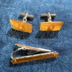 本鼈甲　カフスボタン タイタック セット 中古のサムネイル