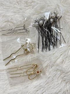 ヘアピン セット ゴールド パール 髪飾り　花のサムネイル