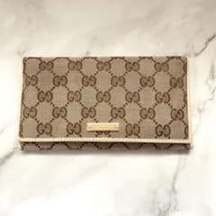 グッチ GUCCI 長財布 GGキャンバス ロゴプレート 財布 0607-⑤ - メルカリ