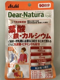 アサヒ　ディアナチュラ　葉酸×鉄・カルシウム 90日分　期限2026/8のサムネイル