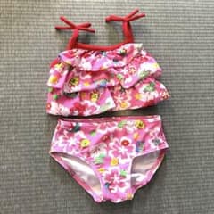 ベビー水着 女の子 95cm ピンク 花柄 セパレートのサムネイル