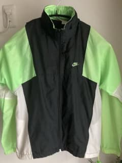 【希少カラー】90s Nike ナイロンジャケット 黒/緑/白のサムネイル