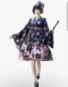しまりあ様 専用 和風ロリータ ワンピース 振袖風 和柄のサムネイル