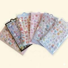 ぷくぷくシール6枚セット 3D 立体シール　まとめ売りのサムネイル