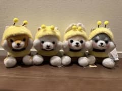 콩 시바 3 형제 유루 꿀벌 봉제 인형 전 4 종 세트 어뮤즈