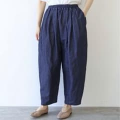 美品】今季yuniユニ コットンリネンデニム ワイドコクーンパンツ