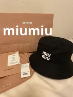 今季最新作人気miumiuロゴドリルバケットハットMサイズ新品未使用付属 
