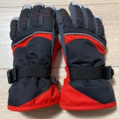 スキー手袋 キッズ　黒×赤のサムネイル