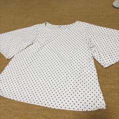 UNIQLO ドット柄 半袖ブラウス ホワイト Mサイズのサムネイル