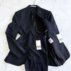 ✨未使用タグ付き✨ZARAザラ紺チェック スーツセットアップ XXL mr815