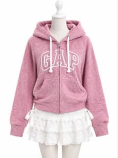 【ぴのさん専用】GAP ジップパーカー くすみピンク Y2K 平成ギャル ロゴのサムネイル