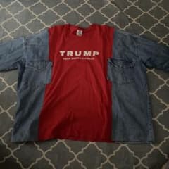 BAYSIDE トランプ Tシャツ 赤 デニム袖のサムネイル
