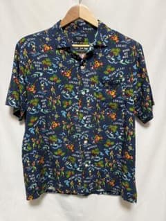 BEAMS HEART　アロハシャツ　ネイビー系　Mサイズのサムネイル