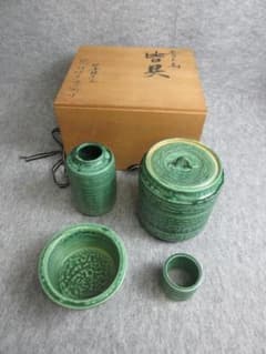 信楽焼四代伊吹窯徳兵衛作青三島皆具共箱 [B29526] 信楽焼四代伊吹窯徳兵衛作青三島皆具共箱 [B29526] - メルカリ