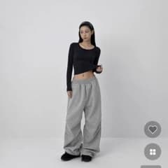 BLACKUP UNISEX ウエストゴムパンツ　charcoal greyのサムネイル