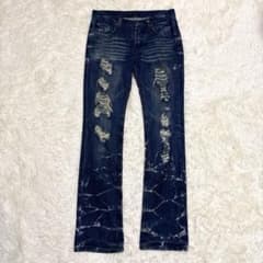 Y2K archive 00s ブーツカットダメージデニム　鬼ヒゲ ギミック