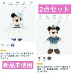 ぬいぐるみバッジ ミッキー ミニー 東京ディズニーシー 25周年 ぬいば