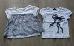 BeBe Tシャツ 2枚セット 80cm　リボン　チュールのサムネイル