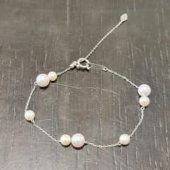 純プラチナ アコヤ ベビーパール ステーションブレスレット QVC - メルカリ