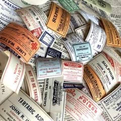 海外 ヴィンテージ ファーマシー ラベル 50枚☆ ジャンクジャーナル