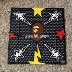 【希少】A Bathing Ape エイプ バンダナ スカーフ 星柄 新品未使用のサムネイル