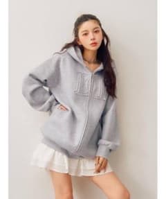 ダーリッチ　アップリケDDロゴパーカー　グレー　パーカー ダーリッチ Darich アップリケDDロゴパーカー （グレー