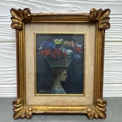 「真作」藤飯治平　花売る少女　リスボン　1970 真作」藤飯治平 花売る少女 リスボン 1970 - メルカリ