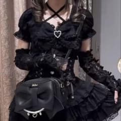 LIZLISA リズリサ アームウォーマー付ビスチェトップス ブラック