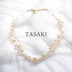 極美品】タサキ K18YG 8連 ワイヤー ベビーパール ネックレス 箱付き 