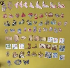 コラージュ素材 403点 ステッカー まとめ売り 海外文具 マスキング