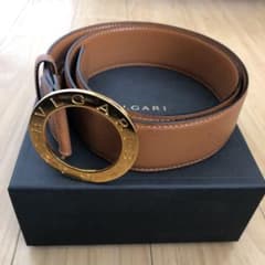BVLGARI ブルガリ ベルト　ゴールドバックル×茶ベルトのサムネイル