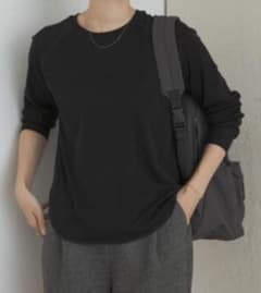 URBAN RESEARCH DOORS ソフトフライスプルオーバー 黒M 長袖