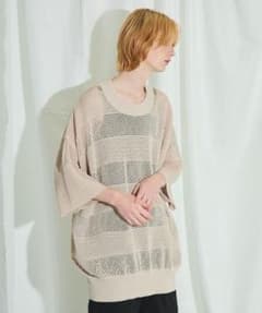 【美品】メッシュショートスリーブニットのサムネイル